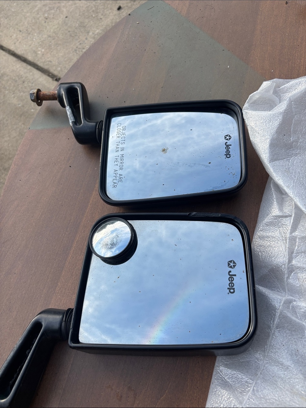 Jeep Black Side Mirror Pair with Convex Insert - Picture 2 of 7